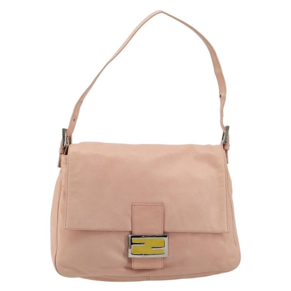 Fendi Leather Mamma Baguette Shoulder Bag Pink